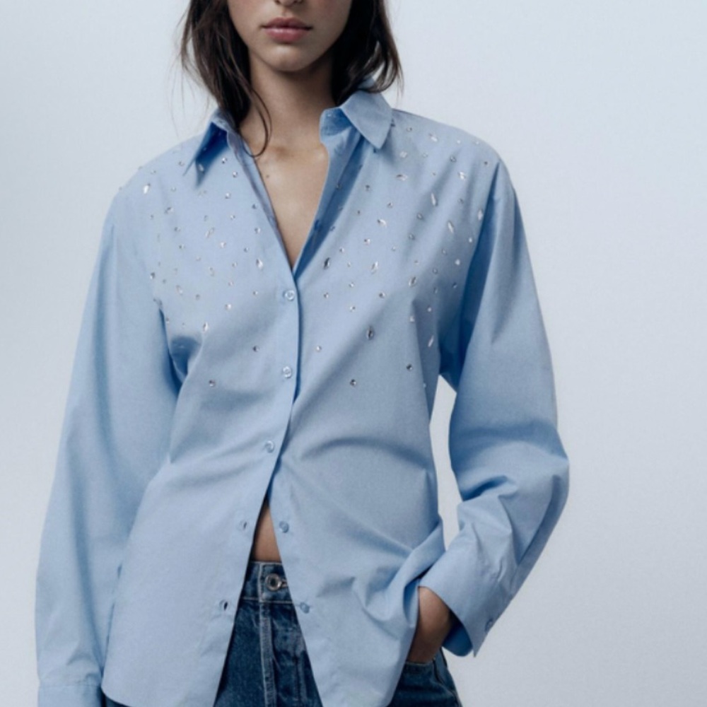 Zara beaded poplin NWT